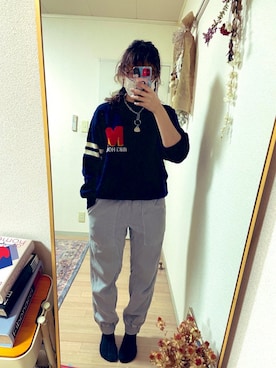 「MIKI HOUSE（ミキハウス）のアイテム」を使った、山藤さん（レディース・155cm）の冬コーディネート