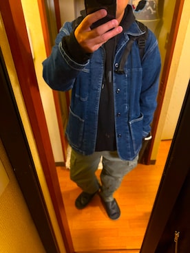 「H&M（エイチ・アンド・エム）のアイテム（カーゴパンツ）」を使った、wear69さん（メンズ・167cm）の冬コーディネート