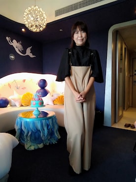 「La-gemme（ラジェム）のアイテム（サロペット/オーバーオール）」を使った、yumi*さん（レディース・163cm）の秋コーディネート