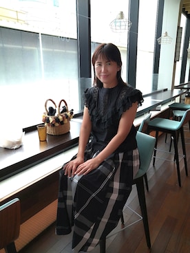 「SUGAR BISKET（シュガービスケット）のアイテム（スカート）」を使った、yumi*さん（レディース・163cm）の夏コーディネート
