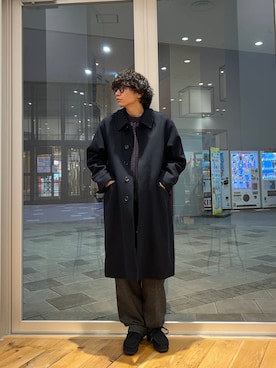 「URBAN RESEARCH DOORS（アーバンリサーチドアーズ）のウールブレンドネップワンタックパンツ（その他パンツ）」を使った、isamuさん（メンズ・168cm）の冬コーディネート