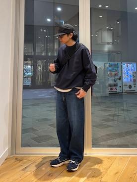 「Lee（リー）のアイテム（デニムパンツ）」を使った、いさむさん（メンズ・168cm）の冬コーディネート