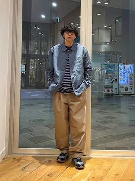 「春のジャケットスタイル」｜「アイテム（その他アウター）」を使った、いさむさん（メンズ・168cm）の春コーディネート