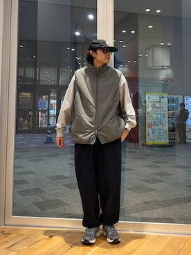 「アイテム（ダウンベスト）」を使った、isamuさん（メンズ・168cm）の秋コーディネート