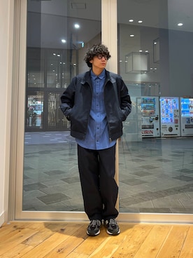 「EKAL（エカル）のアイテム（ブルゾン）」を使った、いさむさん（メンズ・168cm）の冬コーディネート