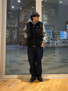 「アイテム（ベスト）」を使った、isamuさん（メンズ・168cm）の冬コーディネート