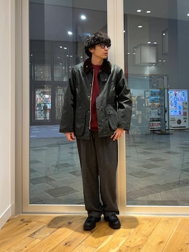 「URBAN RESEARCH DOORS（アーバンリサーチドアーズ）のウールブレンドネップワンタックパンツ（その他パンツ）」を使った、isamuさん（メンズ・168cm）の冬コーディネート