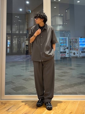 仁村紗和さん着用』『UR TECH』サマシェア シャツカーディガンを使った