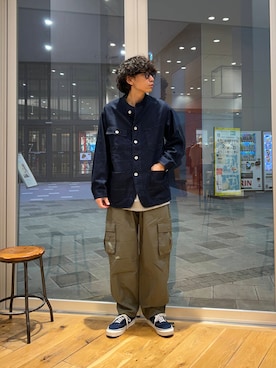 「アイテム（デニムジャケット）」を使った、isamuさん（メンズ・168cm）の夏コーディネート