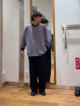 「FORK&SPOON（フォークアンドスプーン）のアイテム（Tシャツ/カットソー）」を使った、isamuさん（メンズ・168cm）の秋コーディネート