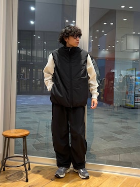 「アイテム（ダウンベスト）」を使った、isamuさん（メンズ・168cm）の秋コーディネート