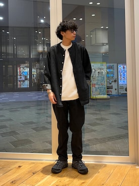 「PENNEYS（ぺニーズ）の『別注』PENNEYS×DOORS　THE FOX 天竺 Long-Sleeve T-Shirts（Tシャツ/カットソー）」を使った、isamuさん（メンズ・168cm）の夏コーディネート