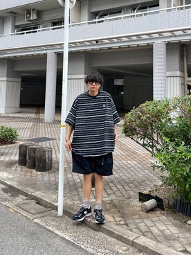 「Gramicci（グラミチ）のGramicci for LOWERCASE　NYLON LOOSE SHORT（その他パンツ）」を使った、isamuさん（メンズ・168cm）の夏コーディネート