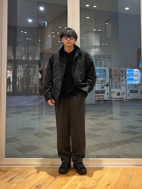 「アイテム（カバーオール）」を使った、isamuさん（メンズ・168cm・20代）の冬コーディネート