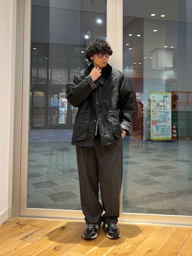「URBAN RESEARCH DOORS（アーバンリサーチドアーズ）のウールブレンドネップワンタックパンツ（その他パンツ）」を使った、isamuさん（メンズ・168cm）の秋コーディネート