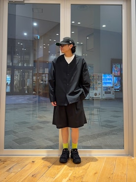 「アイテム（ノーカラージャケット）」を使った、isamuさん（メンズ・168cm）の春コーディネート