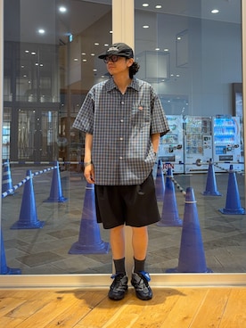 「URBAN RESEARCH DOORS（アーバンリサーチドアーズ）のDANTON　SHORT SLEEVE SHIRTS（シャツ/ブラウス、ブルー系）」を使った、isamuさん（メンズ・168cm）の春コーディネート