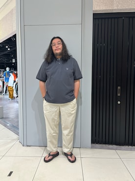 「アイテム（サンダル）」を使った、日下部氏さん（メンズ・180cm）の夏コーディネート