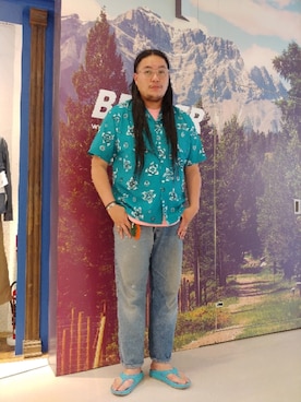 「AlexanderLeeChang（アレキサンダーリーチャン）のアイテム」を使った、日下部氏さん（メンズ・180cm）の夏コーディネート