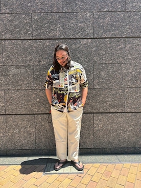 「アイテム（チノパンツ）」を使った、日下部氏さん（メンズ・180cm）の夏コーディネート