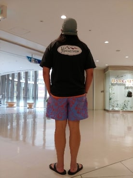 「AlexanderLeeChang（アレキサンダーリーチャン）のアイテム（パンツ）」を使った、日下部氏さん（メンズ・180cm）の夏コーディネート