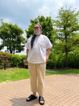 「アイテム（マスク）」を使った、日下部氏さん（メンズ・180cm）の夏コーディネート