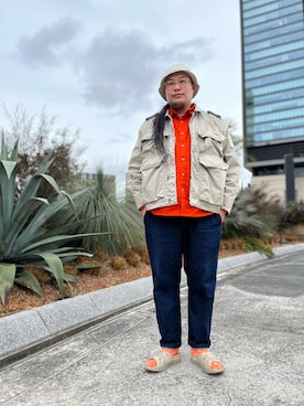 「F/CE. （エフシーイー）のアイテム（ブルゾン）」を使った、日下部氏さん（メンズ・180cm）の春コーディネート