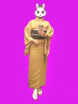 「着物」｜「アイテム（腕時計）」を使った、ごめす🐰さん（レディース・162cm）の春コーディネート