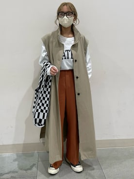 「NOMINE（ノミネ）のアイテム（ジャケット/アウター）」を使った、megumiさん（レディース・152cm）の春コーディネート