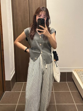 「アイテム（ベスト）」を使った、megumiさん（レディース・152cm）の夏コーディネート