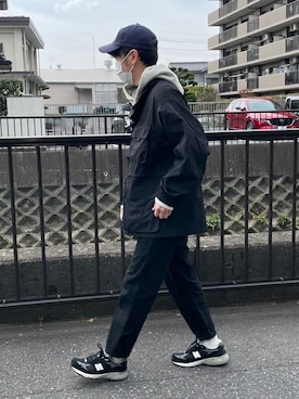 「GU（ジーユー）のアイテム（ミリタリージャケット）」を使った、のんさん（メンズ・165cm）の冬コーディネート