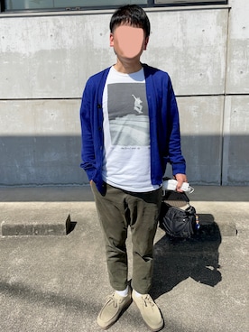 「ブルーコーデ」｜「アイテム（その他シューズ）」を使った、だか村さん（メンズ・169cm）の春コーディネート