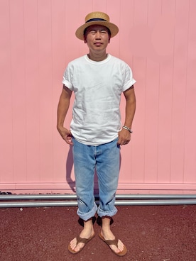 「UGG（アグ）のアイテム」を使った、だか村さん（メンズ・169cm）の夏コーディネート