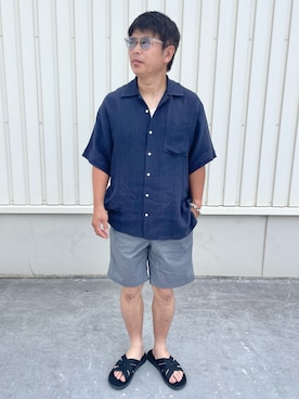 「GLOBAL WORK（グローバルワーク）のアイテム」を使った、だか村さん（メンズ・169cm）の夏コーディネート