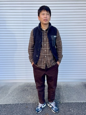 「アイテム（チノパンツ）」を使った、だか村さん（メンズ・169cm）の秋コーディネート