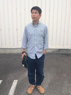 「リジットデニム」｜だか村さん（メンズ・169cm）の春コーディネート