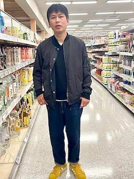 「アイテム（MA-1）」を使った、だか村さん（メンズ・169cm）の春コーディネート