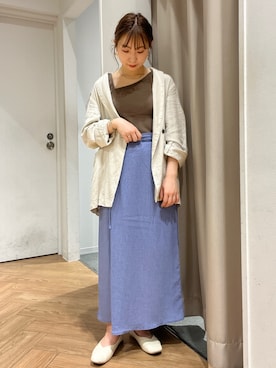 「ラップスカート」｜「アイテム（ブルゾン）」を使った、REINAさん（レディース・162cm）の春コーディネート