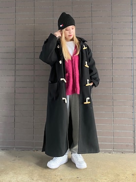 「Libra Cue（リブラ キュー）のアイテム（ダッフルコート）」を使った、i_am_otomeさん（レディース・153cm）の冬コーディネート
