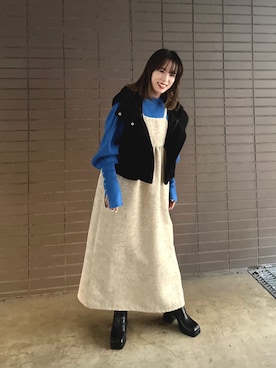 「Lull（ルル）のアイテム（その他アウター）」を使った、i_am_otomeさん（レディース・153cm）の冬コーディネート