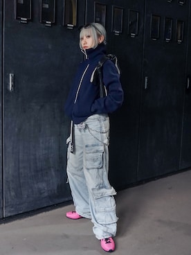 「LASTFRAME（ラストフレーム）のアイテム（バッグ）」を使った、MISUZUさん（レディース・150cm）の春コーディネート