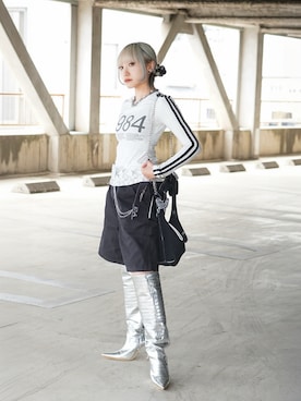 「LASTFRAME（ラストフレーム）のアイテム」を使った、MISUZUさん（レディース・150cm）の春コーディネート