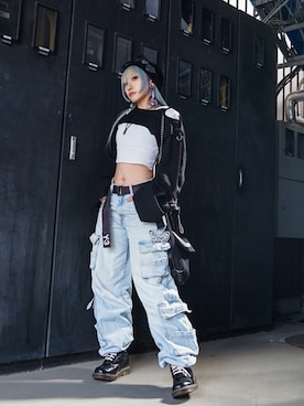 「LASTFRAME（ラストフレーム）のアイテム（バッグ）」を使った、MISUZUさん（レディース・150cm）の春コーディネート