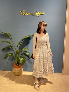 「Her lip to（ハーリップトゥー）のアイテム（ワンピース、グレー系）」を使った、シュさん（レディース・156cm）の秋コーディネート