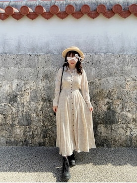 「COCO DEAL（ココディール）のアイテム（ワンピース/ドレス）」を使った、シュさん（レディース・156cm）の春コーディネート