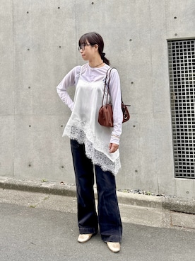 「andme（アンドミー）のアイテム」を使った、uyuさん（レディース・161cm）の春コーディネート