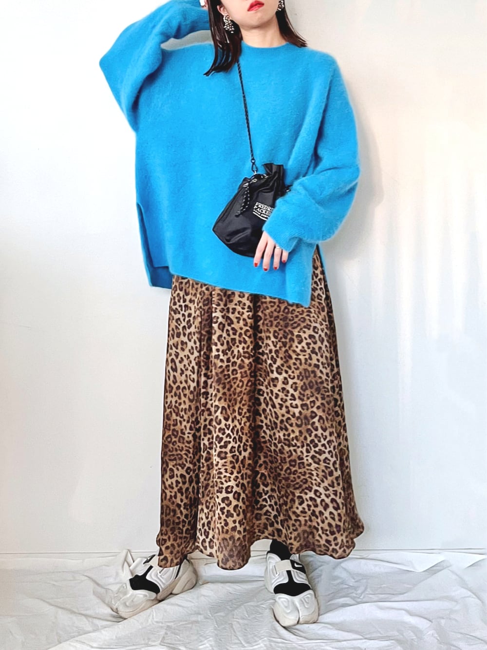 H BEAUTY＆YOUTH エイチ BIG KNIT PULLOVER ウールカシミヤ オーバーサイズクルーネックニット 1613-104-3273 Free ブルー セーター H BEAUTY&YOUTH UNITED ARROWS（エイチビューティーアンドユース