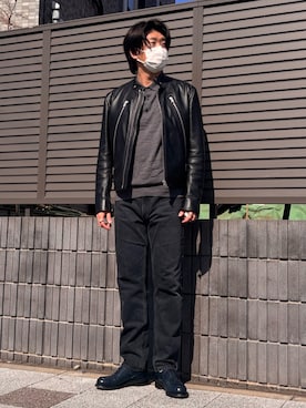 「COMOLI（コモリ）のアイテム（パンツ）」を使った、jyunichiさん（メンズ・177cm）の冬コーディネート