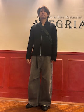 「アイテム（カーディガン/ボレロ）」を使った、jyunichiさん（メンズ・177cm・30代）の秋コーディネート