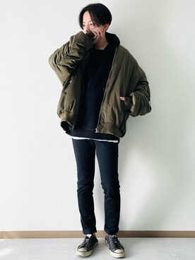 Act M アクトム の Act M ビッグシルエット Ma 1 中綿ウィンターブルゾン Ma 1 Wear